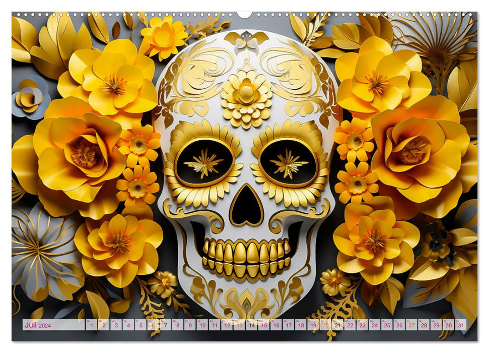 Skull Flower - Totenkopf ART (CALVENDO Premium Wandkalender 2024)