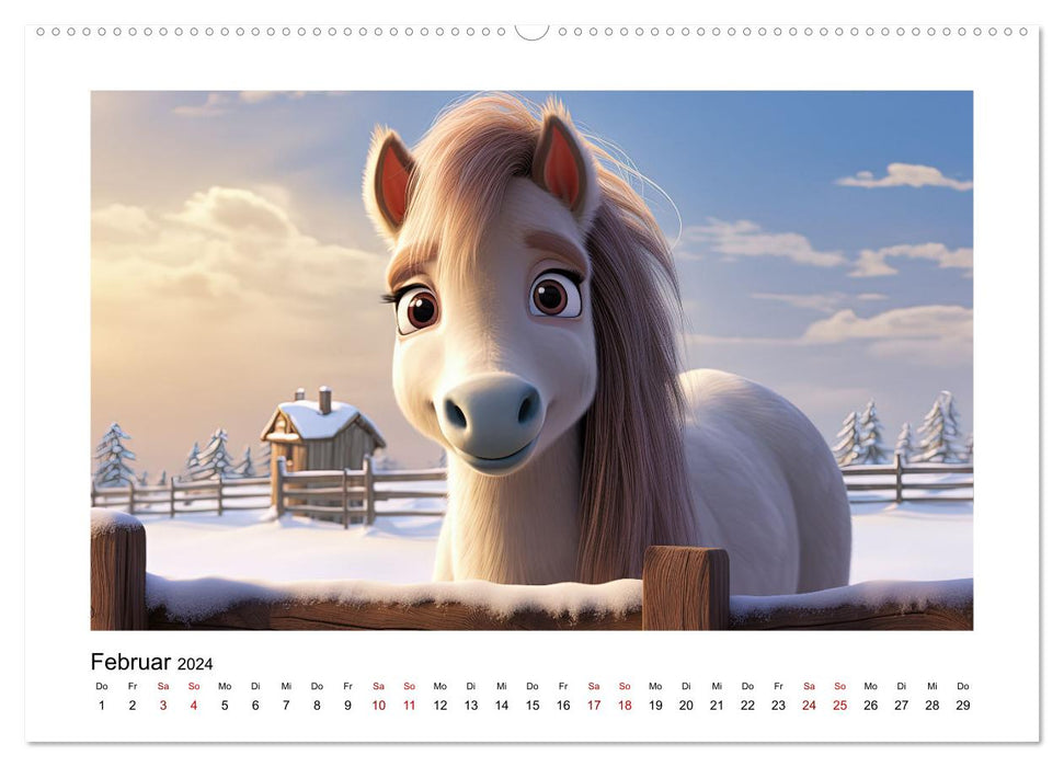 Niedliche Ponys (CALVENDO Wandkalender 2024)