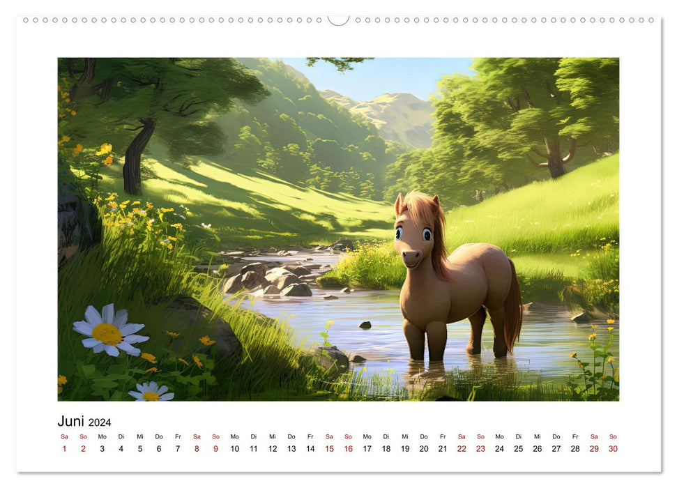 Niedliche Ponys (CALVENDO Wandkalender 2024)