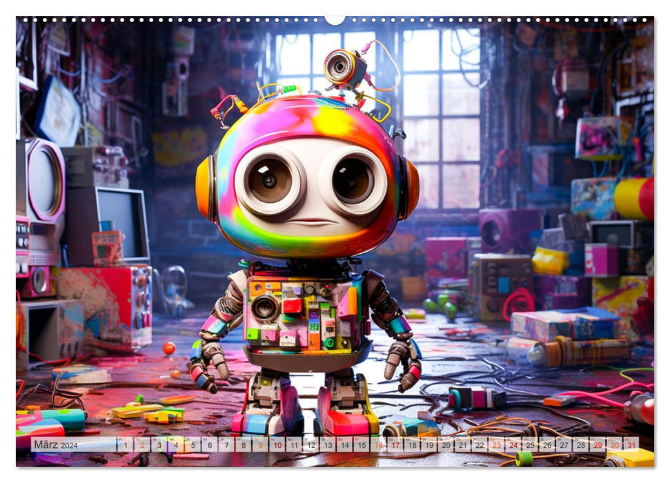 The World of Little Robots (CALVENDO Premium Wall Calendar 2024) 