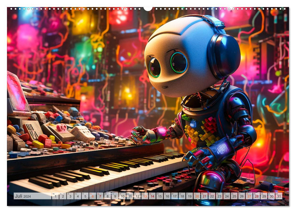 The World of Little Robots (CALVENDO Premium Wall Calendar 2024) 