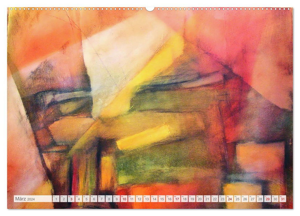Farbe, Fläche, Linie und Form - Abstrakte Malerei von Michaela Spreider (CALVENDO Wandkalender 2024)