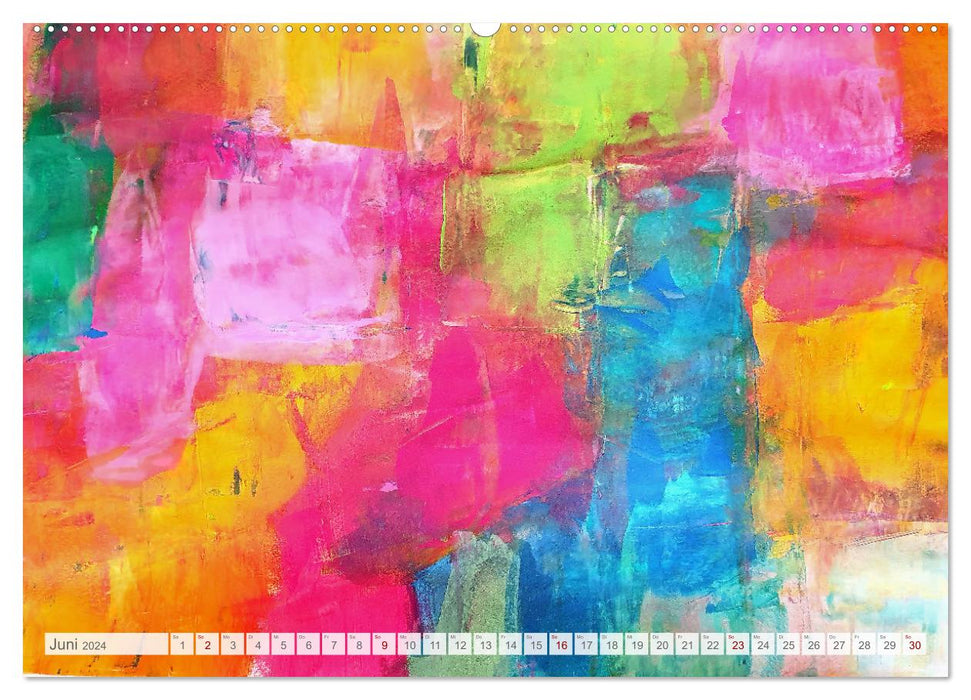 Color, surface, line and form - abstract painting by Michaela Spreider (CALVENDO wall calendar 2024) 