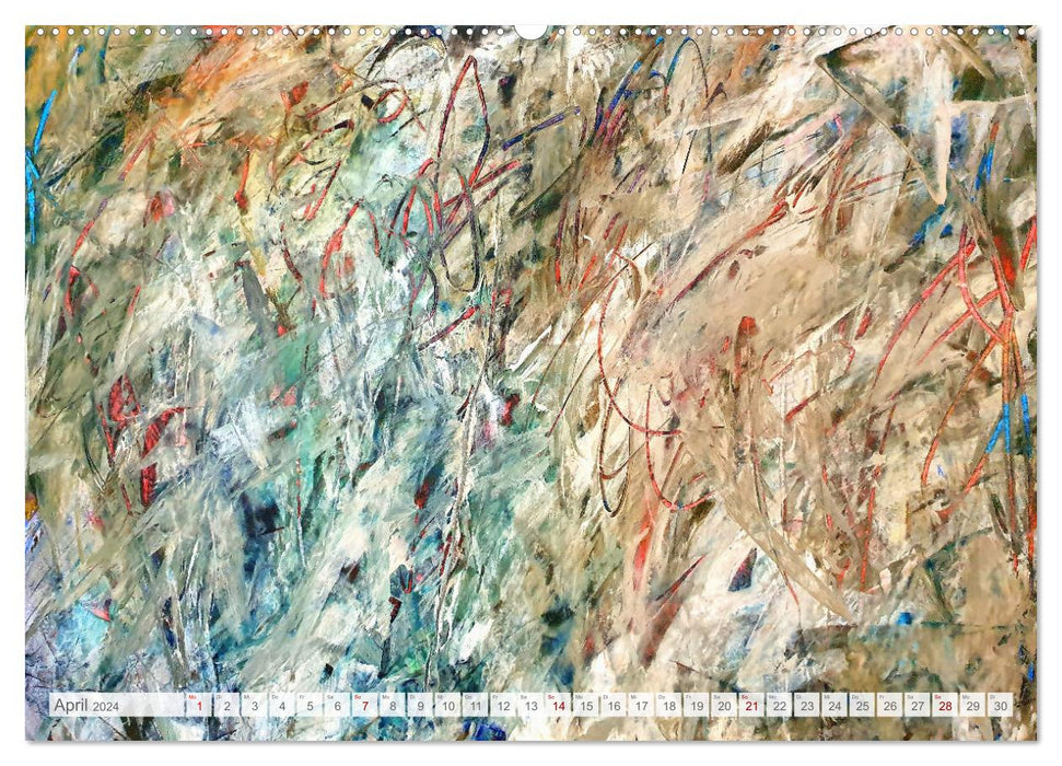 Farbe, Fläche, Linie und Form - Abstrakte Malerei von Michaela Spreider (CALVENDO Premium Wandkalender 2024)