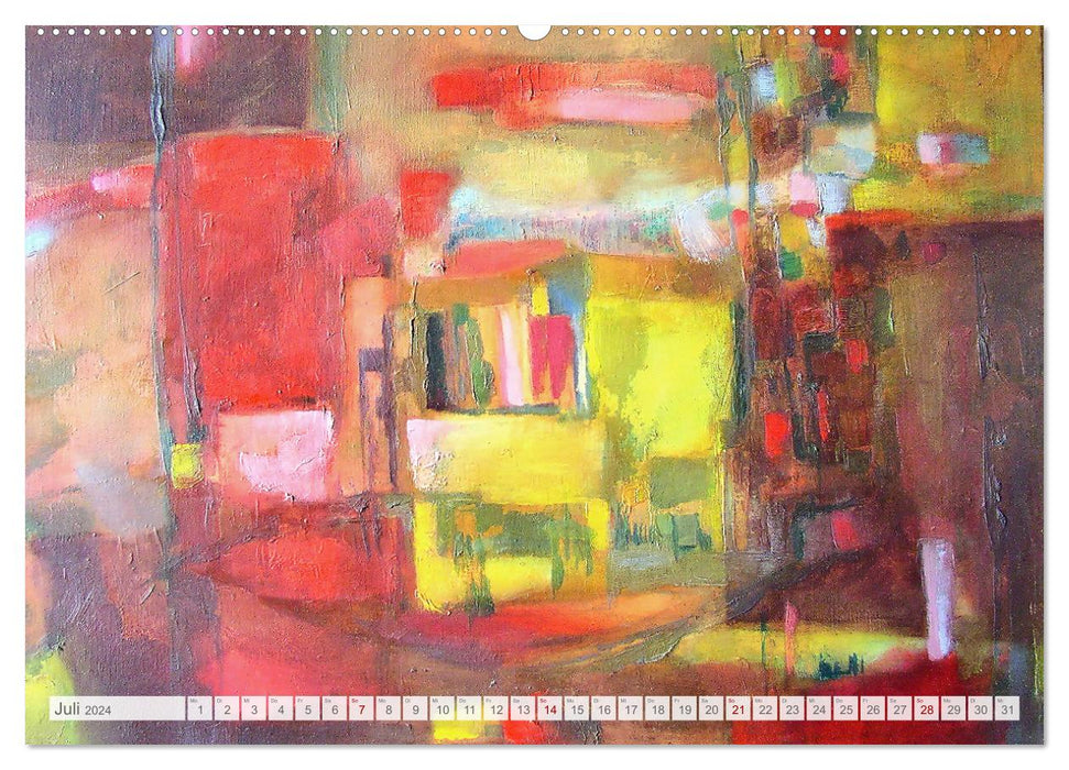 Color, surface, line and shape - abstract painting by Michaela Spreider (CALVENDO Premium Wall Calendar 2024) 