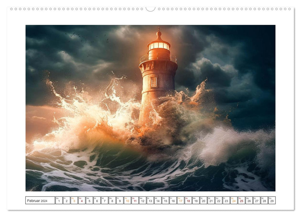 AI lighthouses (CALVENDO wall calendar 2024) 