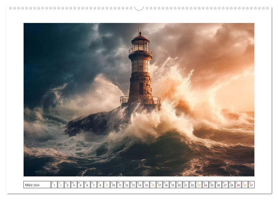 AI lighthouses (CALVENDO wall calendar 2024) 