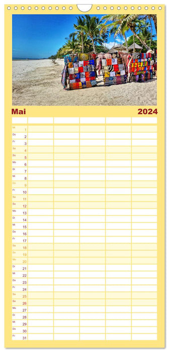 DIANI BEACH impressions de plage Kenya (Agenda familial CALVENDO 2024) 
