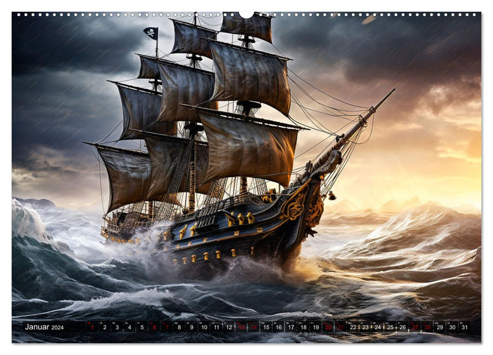 Das Piratenschiff - Willkommen in der Welt der Geister (CALVENDO Wandkalender 2024)