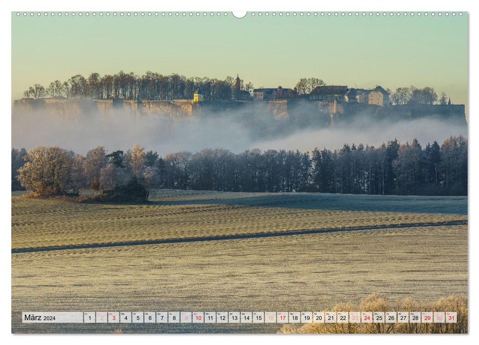 Die Festung Königstein im Wandel der Jahreszeiten (CALVENDO Wandkalender 2024)