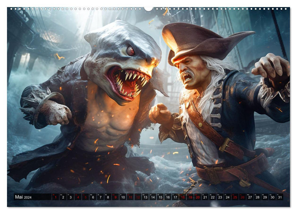 Das Piratenschiff - Willkommen in der Welt der Geister (CALVENDO Premium Wandkalender 2024)