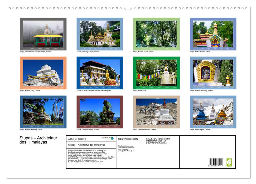 Stupas – Architektur des Himalayas (CALVENDO Wandkalender 2024)