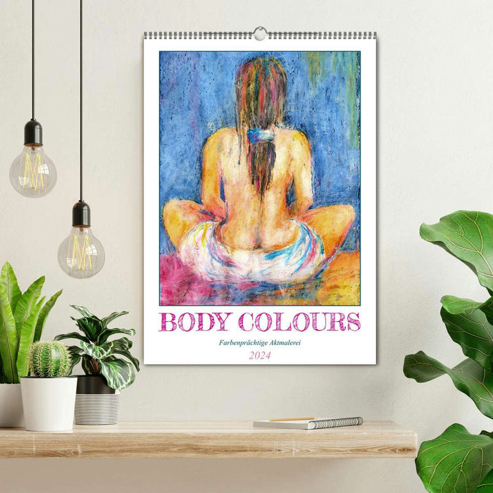 Body Colours - Farbenprächtige Aktmalerei (CALVENDO Wandkalender 2024)