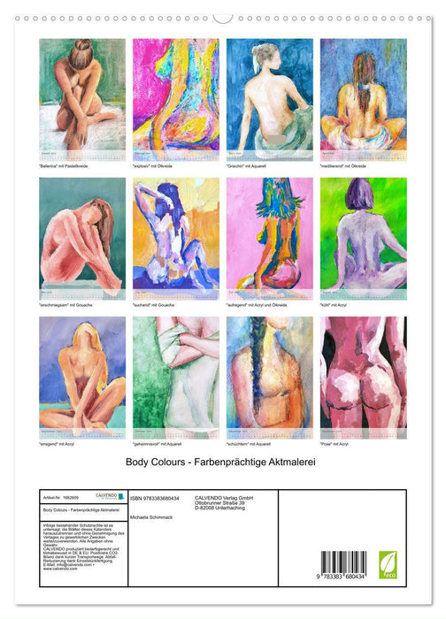 Body Colours - Farbenprächtige Aktmalerei (CALVENDO Premium Wandkalender 2024)