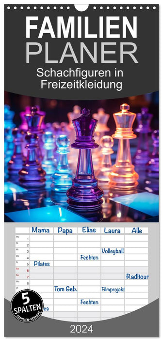 Schachfiguren in Freizeitkleidung (CALVENDO Familienplaner 2024)