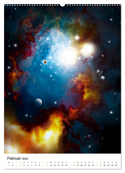 Galaxies et nébuleuses (Calendrier mural CALVENDO 2024) 
