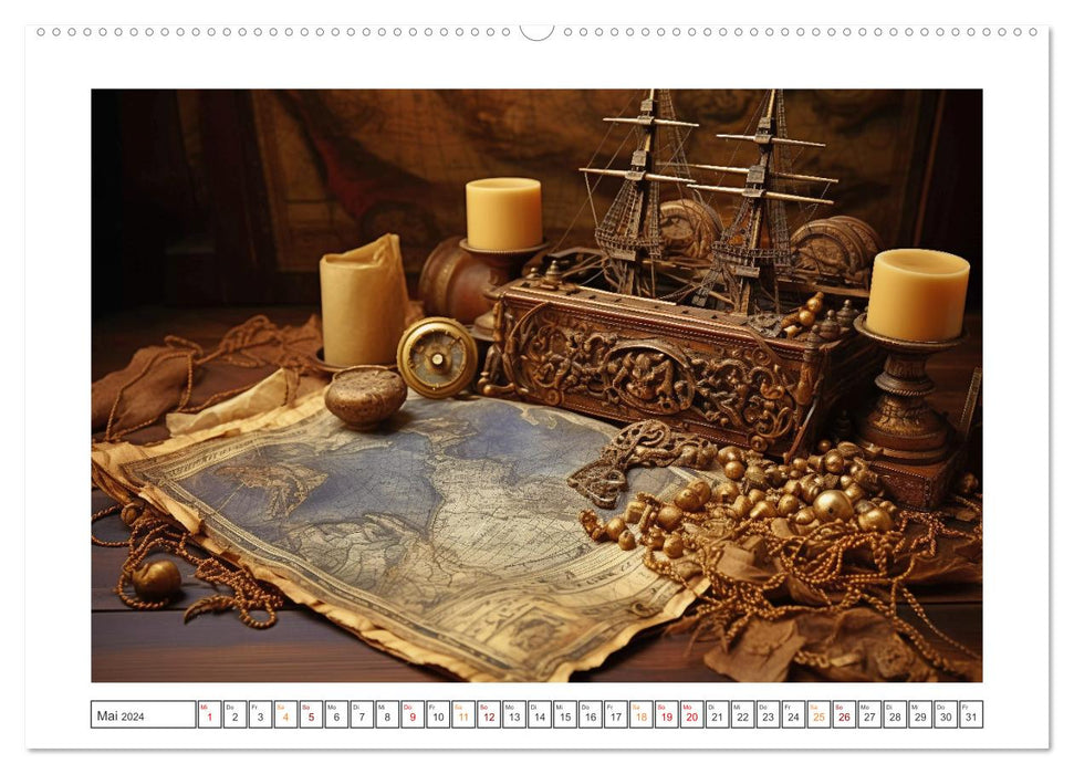 Cartes au trésor magiques (Calvendo Premium Wall Calendar 2024) 