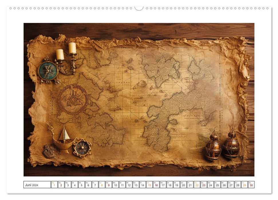 Cartes au trésor magiques (Calvendo Premium Wall Calendar 2024) 
