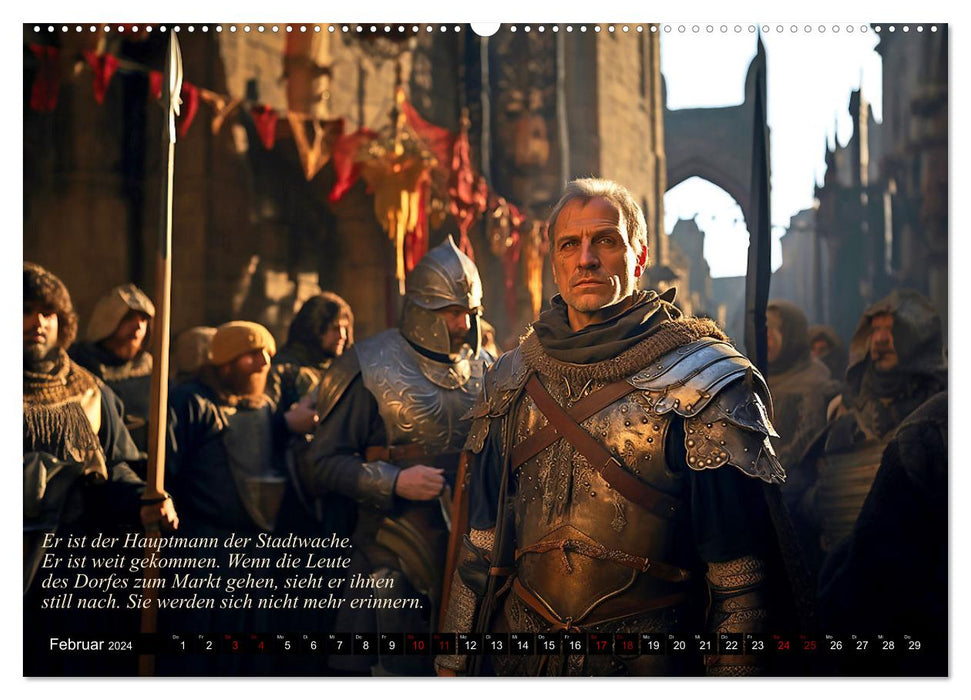 Histoires de vie au Moyen Âge (Calvendo Premium Wall Calendar 2024) 