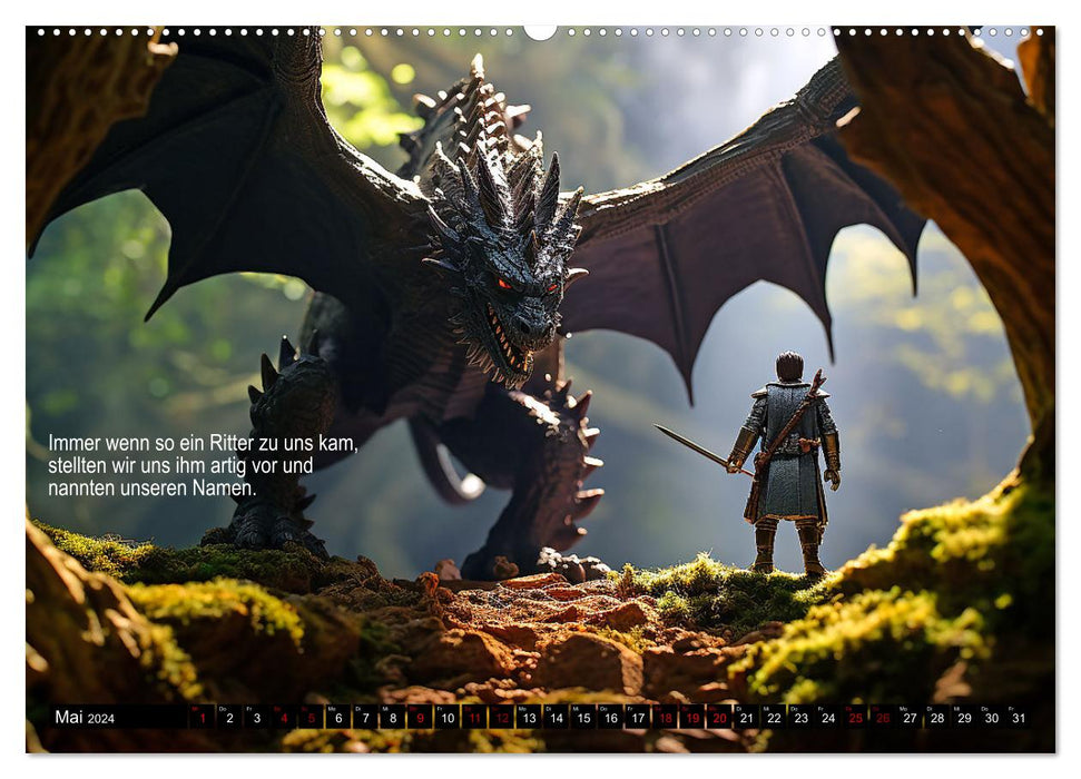 Une étrange histoire de dragon (Calendrier mural CALVENDO Premium 2024) 