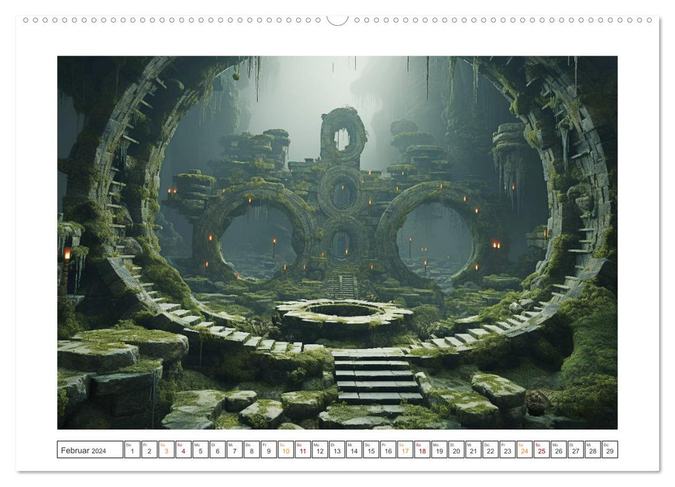 Irrgärten und Labyrinthe (CALVENDO Wandkalender 2024)