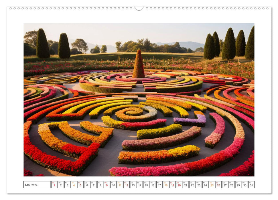 Irrgärten und Labyrinthe (CALVENDO Wandkalender 2024)