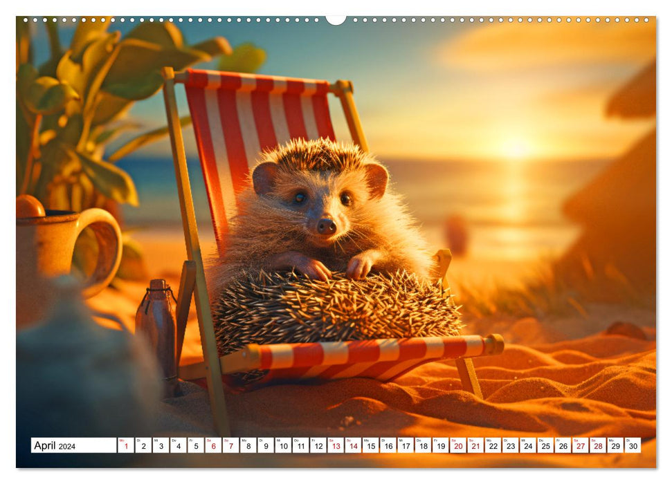 Sonnige Schnappschüsse - Ein Jahr voller fröhlicher Tiere (CALVENDO Wandkalender 2024)