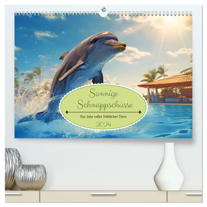 Sonnige Schnappschüsse - Ein Jahr voller fröhlicher Tiere (CALVENDO Premium Wandkalender 2024)