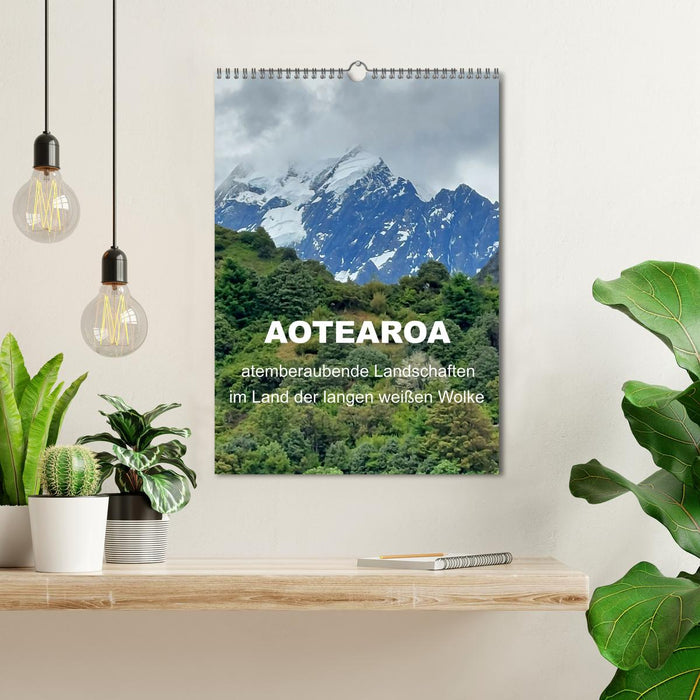 Aotearoa - paysages à couper le souffle au pays du long nuage blanc (calendrier mural CALVENDO 2024) 