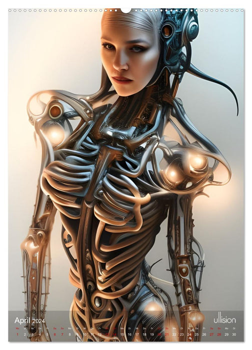 Biomechanic Portrait - Schönheit zwischen Mensch und Maschine (CALVENDO Wandkalender 2024)