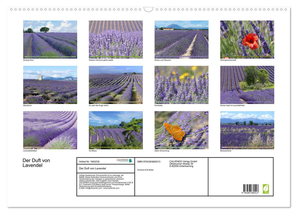 Der Duft von Lavendel (CALVENDO Wandkalender 2024)
