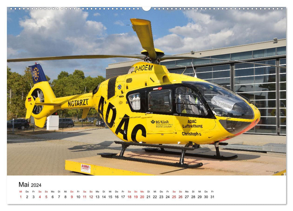 Rettungshubschrauber in Action (CALVENDO Premium Wandkalender 2024)