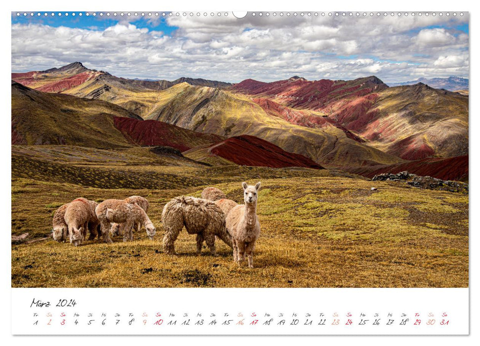 Palccoyo - Der neue Rainbow Mountain in Peru (CALVENDO Wandkalender 2024)
