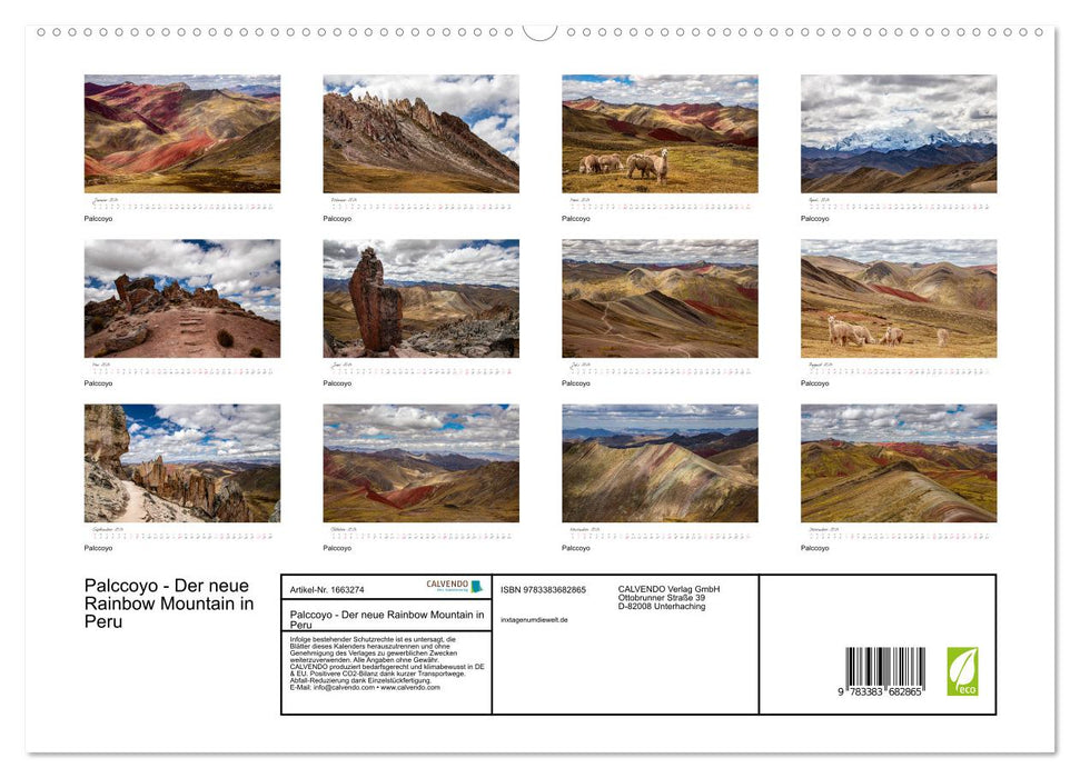Palccoyo - Der neue Rainbow Mountain in Peru (CALVENDO Premium Wandkalender 2024)