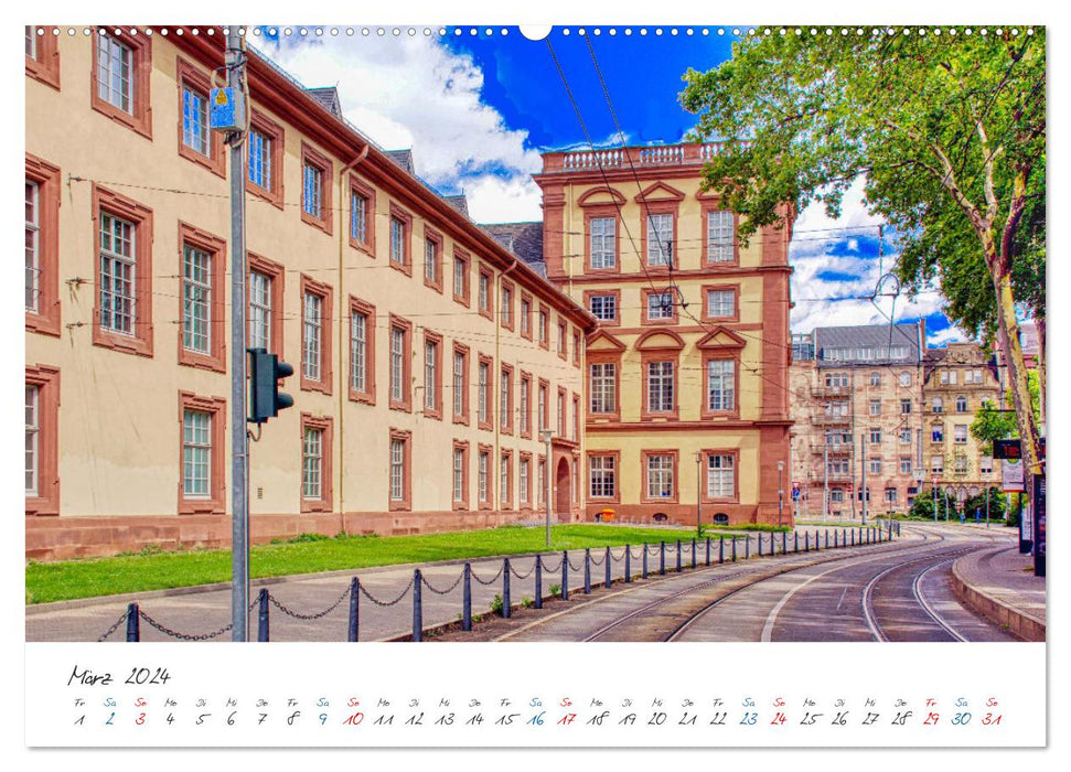 Mannheim - Die Stadt im Quadrat (CALVENDO Premium Wandkalender 2024)