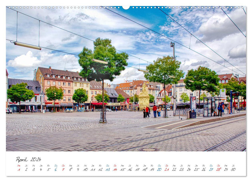 Mannheim - Die Stadt im Quadrat (CALVENDO Premium Wandkalender 2024)