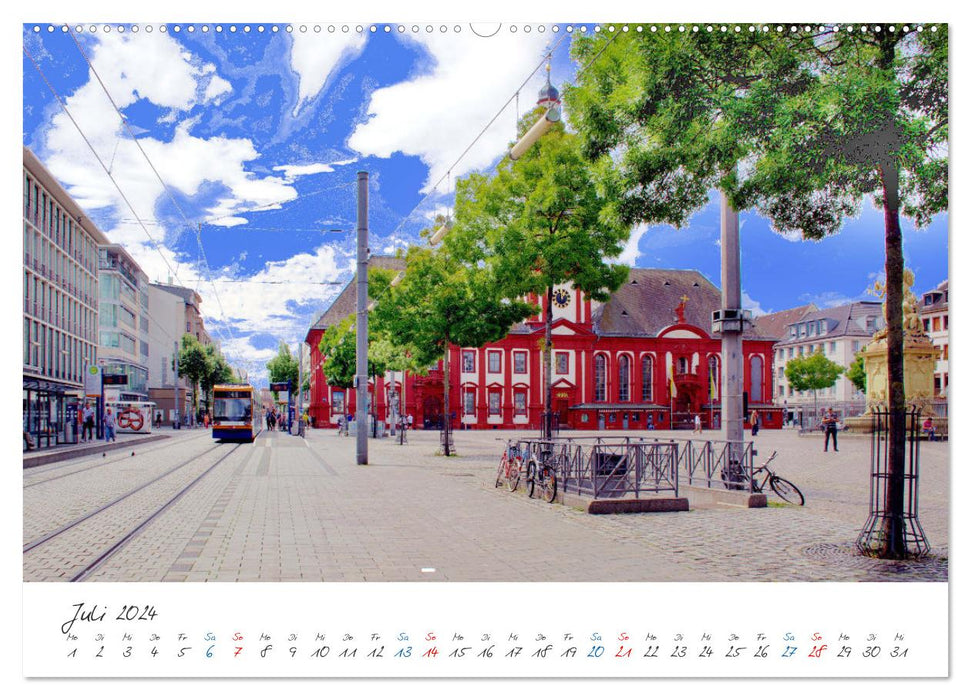 Mannheim - La ville sur une place (Calendrier mural CALVENDO Premium 2024) 