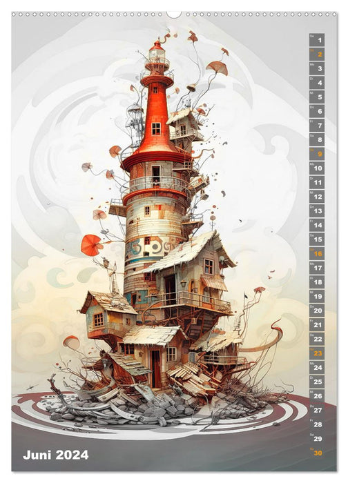 Wächter der Meere - Surreale Architektur (CALVENDO Wandkalender 2024)