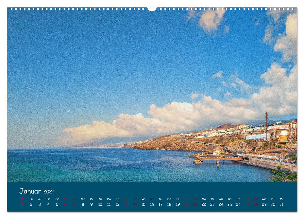 Santa Cruz à Tenerife - lumière et jeux de couleurs (calendrier mural CALVENDO 2024) 