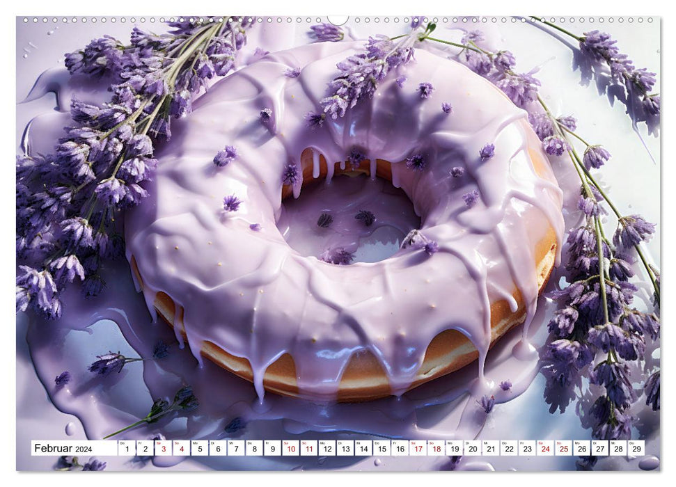 Bunte Donut-Träume - Himmlischer Geschmack aus Krapfenteig (CALVENDO Premium Wandkalender 2024)