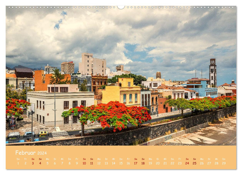 Santa Cruz à Tenerife - lumière et jeux de couleurs (Calendrier mural CALVENDO Premium 2024) 
