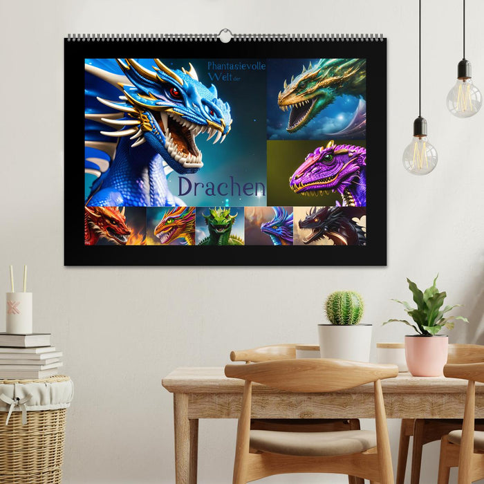 Monde imaginatif des dragons (Calendrier mural CALVENDO 2024) 