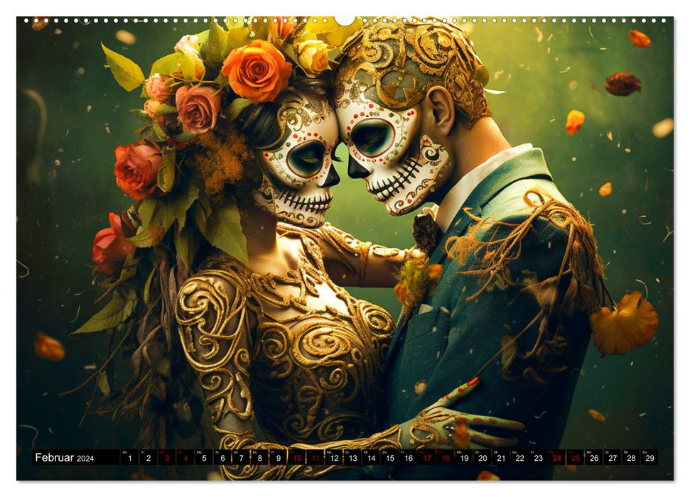 Dia de los Muertos – Célébration de la vie et de la mort (Calendrier mural CALVENDO 2024) 
