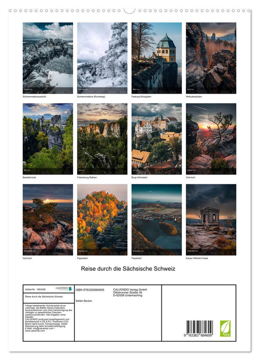 Reise durch die Sächsische Schweiz (CALVENDO Premium Wandkalender 2024)