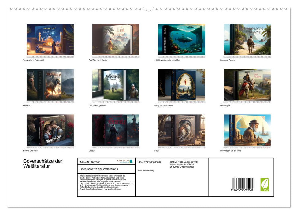 Coverschätze der Weltliteratur (CALVENDO Premium Wandkalender 2024)