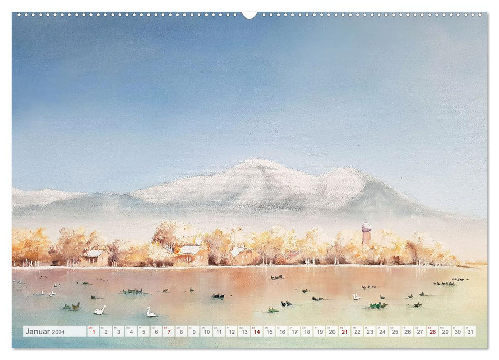 Landschaftsfarben - Leuchtende Landschaftsmalerei im bunten Kleid der Jahreszeiten (CALVENDO Premium Wandkalender 2024)
