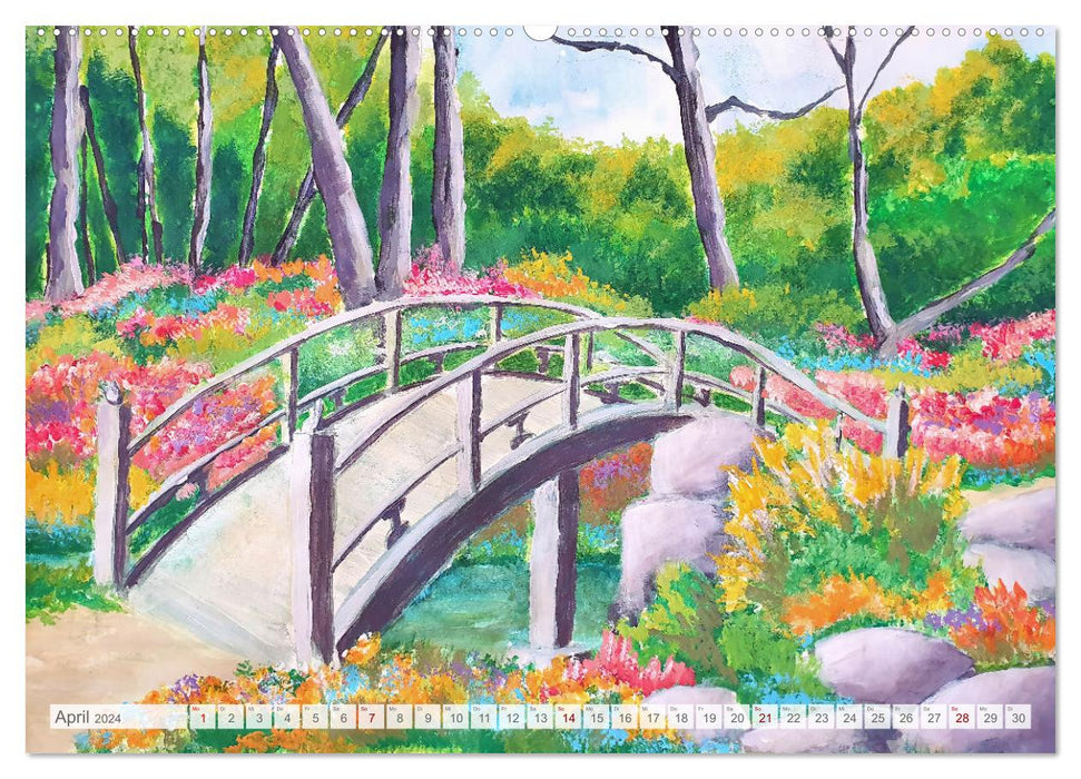 Landschaftsfarben - Leuchtende Landschaftsmalerei im bunten Kleid der Jahreszeiten (CALVENDO Premium Wandkalender 2024)