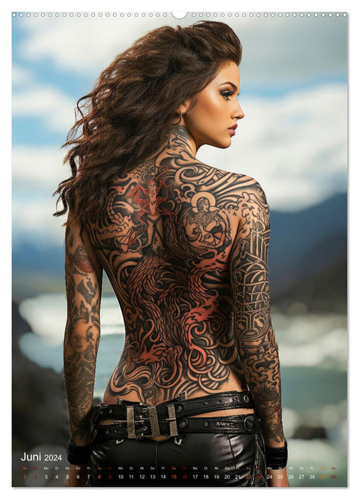 Tattoo Kunst auf der Haut (CALVENDO Premium Wandkalender 2024)
