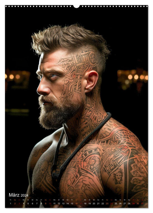 Tattoos Kunst auf der Haut (CALVENDO Premium Wandkalender 2024)