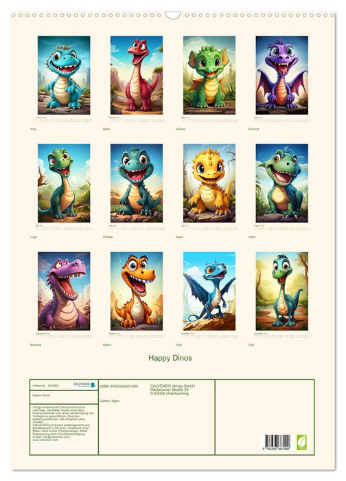 Happy Dinos (CALVENDO Wandkalender 2024)